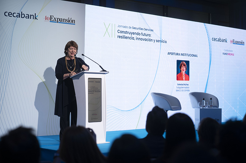 Soledad Núñez, subgobernadora del Banco de España, durante la apertura institucional.