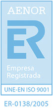 Logo Aenor de empresa registrada ISO 9001